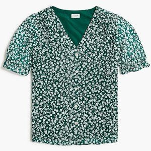 J. Crew Floral Puff Sleeve Blouse M